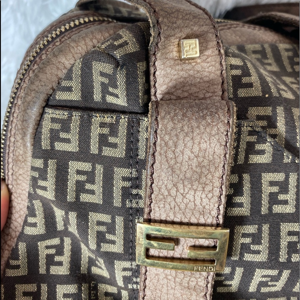 FENDI Brown Zucca Leather Satchel - Vintage - Picture 2 of 13
